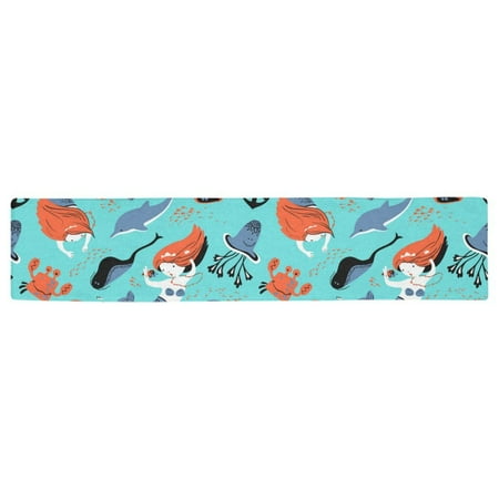 MKHERT Funny Undewater Mermaid Table Runner for Kitchen Wedding Party Home Decor 16x72 inch
MKHERT Funny Undewater Mermaid Table Runner for Kitchen Wedding Party Home Decor 16x72 inch