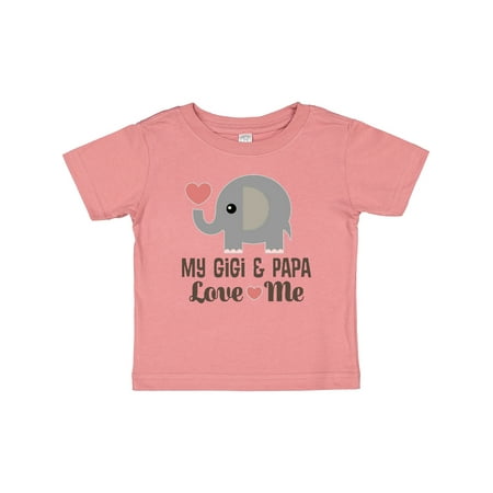 Inktastic My Gigi and Papa Love Me Gift Baby Boy or Baby Girl T-Shirt