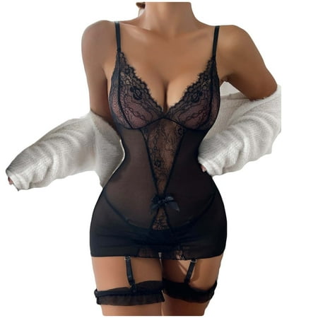 EHTMSAK Teddy Babydoll for Women Bow Nightgown V Neck Chemise Sexy Lace Lingerie Black XL
EHTMSAK Teddy Babydoll for Women Bow Nightgown V Neck Chemise Sexy Lace Lingerie Black XL