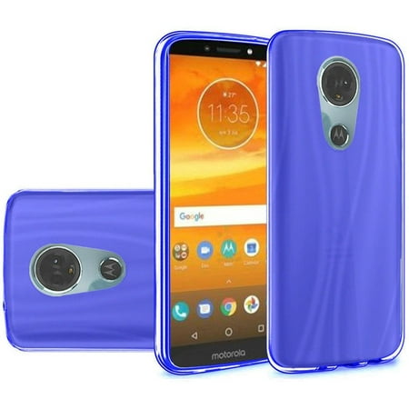 Insten TPU Rubber Candy Skin Case Cover For Motorola Moto E5 Plus/E5 Supra - Blue