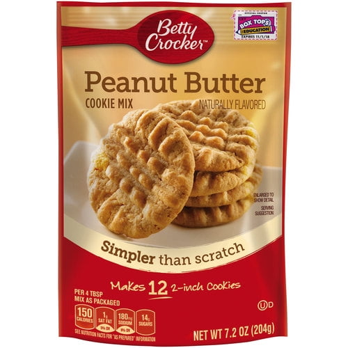 Betty Crocker? Peanut Butter Cookie Mix 7.2 Oz. Pouch - Walmart.com