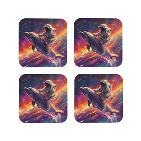 Drink Coasters Set of 4 Astronaut Dolphin Leather Coasters for Coffee Table Protector Heat Resistant Cute Coasters for Home Decor Housewarming Gifts Bar Kitchen 4 Inch Square
Drink Coasters Set of 4 Astronaut Dolphin Leather Coasters for Coffee Table Protector Heat Resistant Cute Coasters for Home Decor Housewarming Gifts Bar Kitchen 4 Inch Square