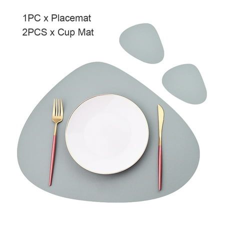 3pcs Table Decoration Heat Insulation PU Leather Cup Mat Placemat Set Solid
3pcs Table Decoration Heat Insulation PU Leather Cup Mat Placemat Set Solid