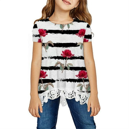 Babysbule New Arrivals Kids Tops Deals Toddler Baby Girl Comfortable Cute Color Floral Print Lace Short Sleeve T-shirt Tops
Babysbule New Arrivals Kids Tops Deals Toddler Baby Girl Comfortable Cute Color Floral Print Lace Short Sleeve T-shirt Tops