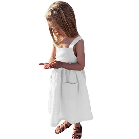Toddler Summer Sleeveless Solid Color Pocket Princess Dress Party For Children Clothes
Toddler Summer Sleeveless Solid Color Pocket Princess Dress Party For Children Clothes