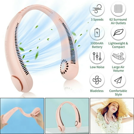 Bladeless Neck Fan Personal Portable Fan 360° Cooling USB Wearable Fan Low Noise Up to 20Hrs Use Time Hanging Around Neck Fans
Bladeless Neck Fan Personal Portable Fan 360° Cooling USB Wearable Fan Low Noise Up to 20Hrs Use Time Hanging Around Neck Fans