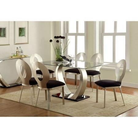 Furniture of America Sparling 7 Piece Dining Table Set with Open Back Chairs