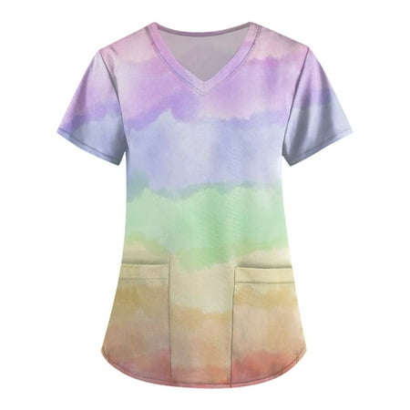 Knosfe T-Shirt for Women Loose Fit V Neck Scrub Tops Summer Short Sleeve Graphic Casual Workwear 4XL
Knosfe T-Shirt for Women Loose Fit V Neck Scrub Tops Summer Short Sleeve Graphic Casual Workwear 4XL