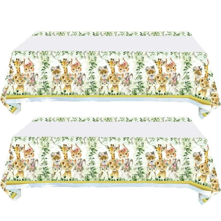 2 Pieces Wild One Tablecloth Jungle Theme Table Co