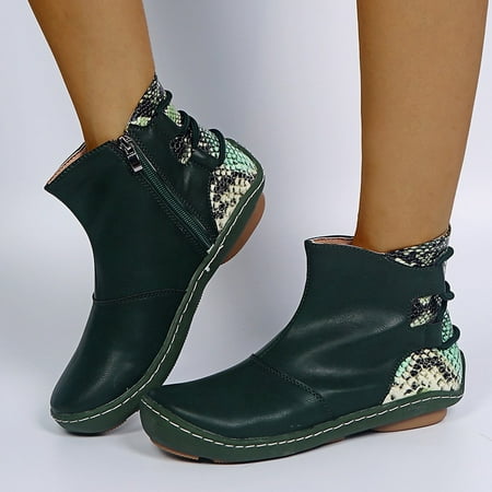 Aueoeo Womens Winter Boots Wide Ankle Boots For Women Retro Women Leather Flat Lace-Up Serpentine Print Short Booties Round Toe Shoes
Aueoeo Womens Winter Boots Wide Ankle Boots For Women Retro Women Leather Flat Lace-Up Serpentine Print Short Booties Round Toe Shoes
