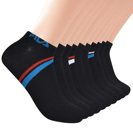 Fila Men s Chevron Striped No Show Socks Black One Size
