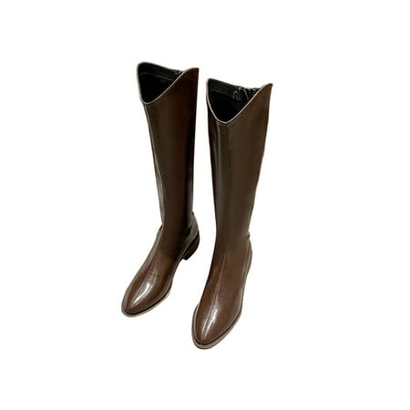Ymiytan Womens Riding Boots Tall Booties Wide Calf Boot Walking Winter Shoes Comfort Back Zipper Bikier Bootie Brown 4
Ymiytan Womens Riding Boots Tall Booties Wide Calf Boot Walking Winter Shoes Comfort Back Zipper Bikier Bootie Brown 4