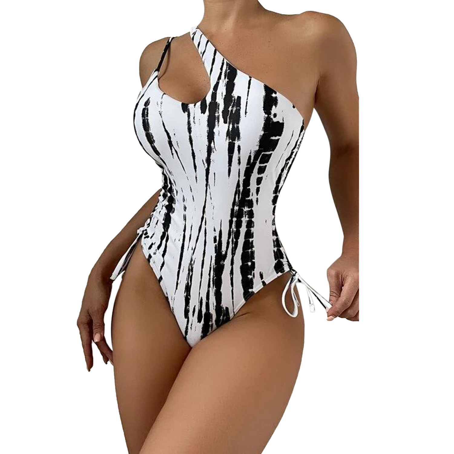 Phenas Women S Sexy One Shoulder One Piece Swimsuit Tummy Control