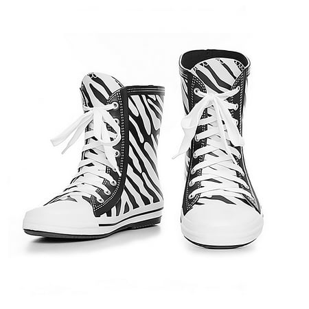 

Closeout Services Corp. Elegant and Durable Zebra Stripes Lace-up Boots - Elvetik Swiss Design Size 8 B(M) US Perfect for All-Weather Fashion and Outdoor Adventures