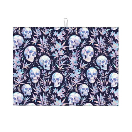 Large Dish Drying Mats for Kitchen Counter - Skull flower crystal 18x24In Anti-Slip Absorbent Microfiber Drying Mat for Kitchen Counter Mat Dish Rack Mat with Hanging Loop
Large Dish Drying Mats for Kitchen Counter - Skull flower crystal 18x24In Anti-Slip Absorbent Microfiber Drying Mat for Kitchen Counter Mat Dish Rack Mat with Hanging Loop