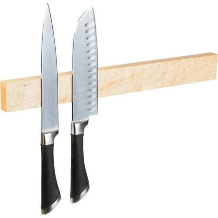 Powerful Magnetic Knife Strip Solid Wall Mount Wooden Knife Rack Bar. Unique gift Made in USA (Birdseye Maple Custom Length)