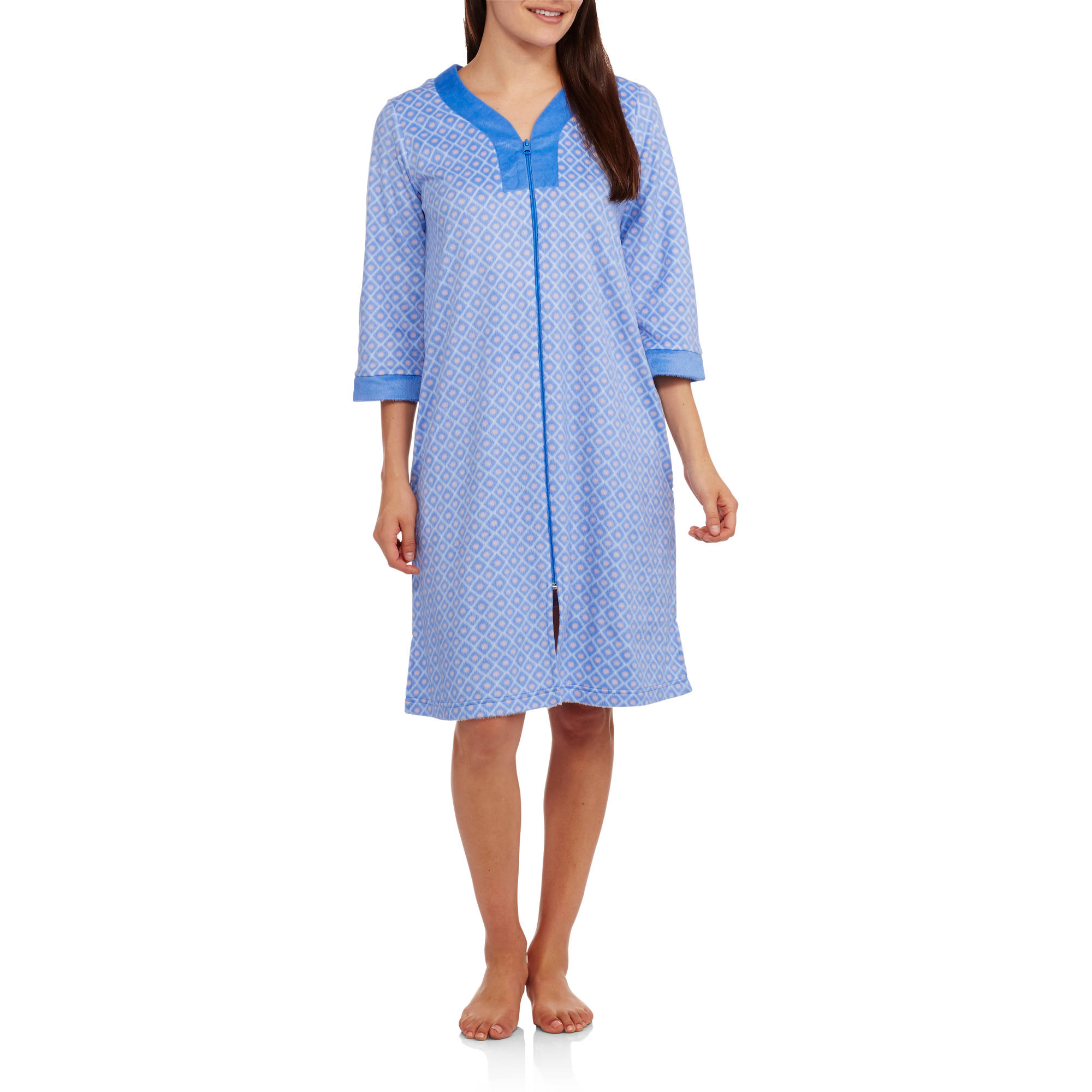 CTM Women's Zip Up Duster Housecoat Robe