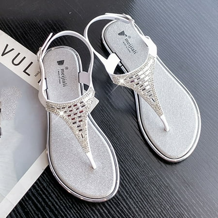 Kukoosong Sandals Women Couple Women Flip Flops Shoes Beach Sandals Outside Rhinestone Buckle Casual Slippers Flat Summer Beach Sandals Silver 38
Kukoosong Sandals Women Couple Women Flip Flops Shoes Beach Sandals Outside Rhinestone Buckle Casual Slippers Flat Summer Beach Sandals Silver 38