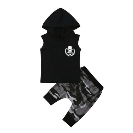 Suanret Toddler Baby Kids Boy Summer Clothes Sleeveless Hoodie Tops Camo Pants Outfits Black 3-4 Years
Suanret Toddler Baby Kids Boy Summer Clothes Sleeveless Hoodie Tops Camo Pants Outfits Black 3-4 Years