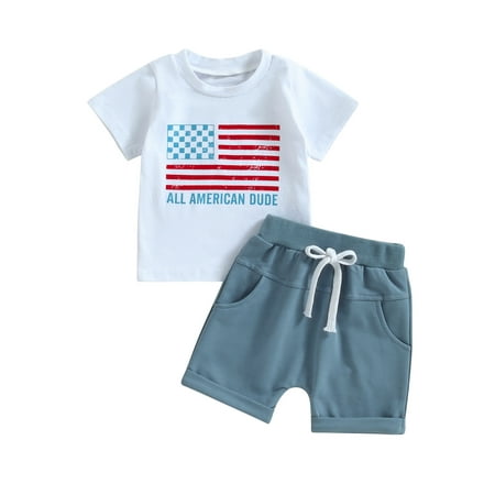 GXFC Toddler Baby Boys 4th of July Outfits Short Sleeve Flag Letter Print T-Shirts Tops+Elastic Shorts Set Infant Boys Independence Day Summer Clothes 2Pcs 0-3T
GXFC Toddler Baby Boys 4th of July Outfits Short Sleeve Flag Letter Print T-Shirts Tops+Elastic Shorts Set Infant Boys Independence Day Summer Clothes 2Pcs 0-3T
