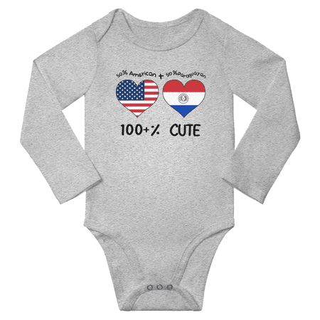 50% American + 50% Paraguayan = 100+% Cute Baby Long Slevve Romper Bodysuit (Gray 6-12 Months)
50% American + 50% Paraguayan = 100+% Cute Baby Long Slevve Romper Bodysuit (Gray 6-12 Months)