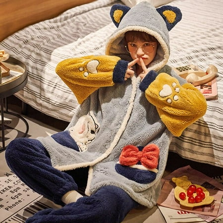 DanceeMangoo FUNISHI Plush Pajama Set Women Sleepwear Cartoon Medium Style Winter Pajamas Plus Size Coral Fleece Loose Version Inspissate
DanceeMangoo FUNISHI Plush Pajama Set Women Sleepwear Cartoon Medium Style Winter Pajamas Plus Size Coral Fleece Loose Version Inspissate