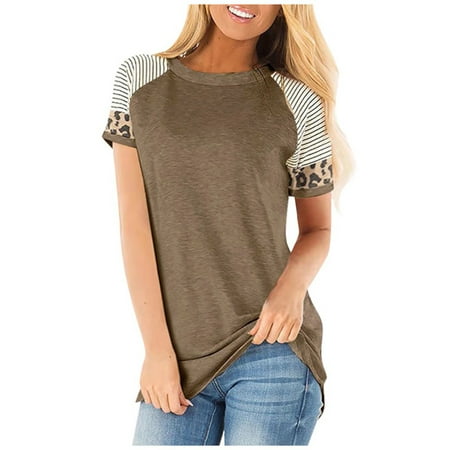 Shirts for Women Shirts for Women Women Casual Loose Comfy Leopard Stripe Short Sleeve Tunics Tops Blouse T Shirt Crop Top White Tank Tops Women Clearance Brown 2XL
Shirts for Women Shirts for Women Women Casual Loose Comfy Leopard Stripe Short Sleeve Tunics Tops Blouse T Shirt Crop Top White Tank Tops Women Clearance Brown 2XL