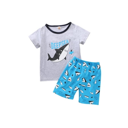SSPalu Little Boy Shark Print Round Neck Short Sleeve T-Shirt and Shorts 2Pcs Set
SSPalu Little Boy Shark Print Round Neck Short Sleeve T-Shirt and Shorts 2Pcs Set