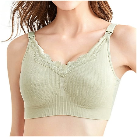 UHUYA Nursing Bra Comfortable Breathable No Steel Ring Front Buckle Breastfeeding Bra Woman Underwear Green 40/90BC
UHUYA Nursing Bra Comfortable Breathable No Steel Ring Front Buckle Breastfeeding Bra Woman Underwear Green 40/90BC