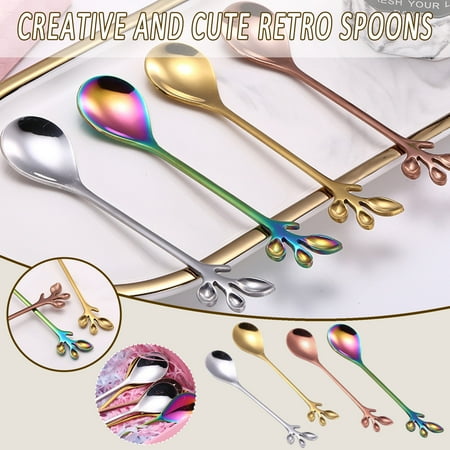 WEPRO Gold Tea Handle Stirring Long Spoons Iced set Leaf Spoons Creative Kitchenï¼Dining Bar
WEPRO Gold Tea Handle Stirring Long Spoons Iced set Leaf Spoons Creative Kitchenï¼Dining Bar