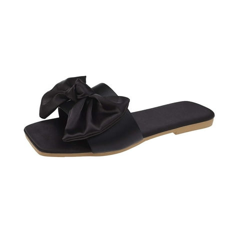 Kukoosong Sandals Women Summer Fashion Flat Slippers Square-toe Bowknot Casual Comfortable Slippers Flat Sandals for Women Black 40
Kukoosong Sandals Women Summer Fashion Flat Slippers Square-toe Bowknot Casual Comfortable Slippers Flat Sandals for Women Black 40