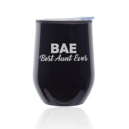 Stemless Wine Tumbler Coffee Travel Mug Glass with Lid BAE Best Aunt Ever (Midnight Black)
Stemless Wine Tumbler Coffee Travel Mug Glass with Lid BAE Best Aunt Ever (Midnight Black)