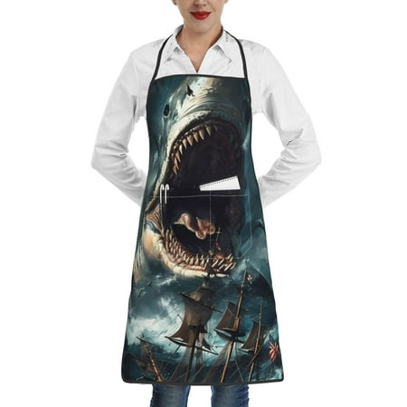 Easygdp Wave Sailboat Shark Apron Waterdrop Resistant with 2 Pockets Oil Resistant Cooking Kitchen Chef Apron for Women Men
Easygdp Wave Sailboat Shark Apron Waterdrop Resistant with 2 Pockets Oil Resistant Cooking Kitchen Chef Apron for Women Men