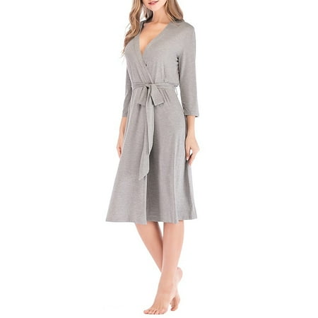 Women 7-Point Sleeve Kimono Robes Cotton Lightweight Knee Length Robe Bathrobe Soft Sleepwear V-Neck Ladies Loungewear S-2XL
Women 7-Point Sleeve Kimono Robes Cotton Lightweight Knee Length Robe Bathrobe Soft Sleepwear V-Neck Ladies Loungewear S-2XL