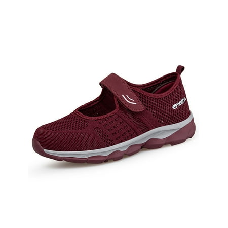 SIMANLAN Women Walking Shoes Magic Tape Casual Shoe Comfort Mary Jane Womens Non Slip Flats Ladies Mesh Sneakers Red 4.5 
SIMANLAN Women Walking Shoes Magic Tape Casual Shoe Comfort Mary Jane Womens Non Slip Flats Ladies Mesh Sneakers Red 4.5