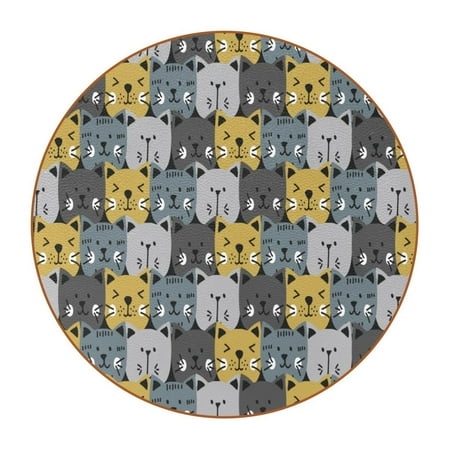 OWNTA Cats Head Pattern Grey Yellow Pattern Premium Microfiber Leather Round Coasters (6PCS) - 11x11 cm/4.3x4.3 in - Durable & Stylish Cup Mat Set
OWNTA Cats Head Pattern Grey Yellow Pattern Premium Microfiber Leather Round Coasters (6PCS) - 11x11 cm/4.3x4.3 in - Durable & Stylish Cup Mat Set