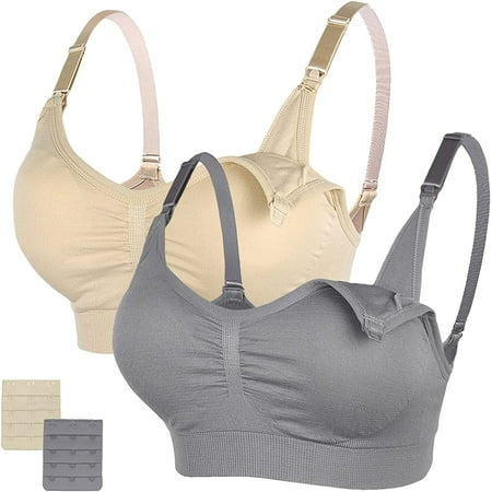 QWZNDZG Nursing Bras Maternity Bra for Breastfeeding Pregnancy Wireless Bralette with Pads Extenders & Clips Pack of 2/3
QWZNDZG Nursing Bras Maternity Bra for Breastfeeding Pregnancy Wireless Bralette with Pads Extenders & Clips Pack of 2/3