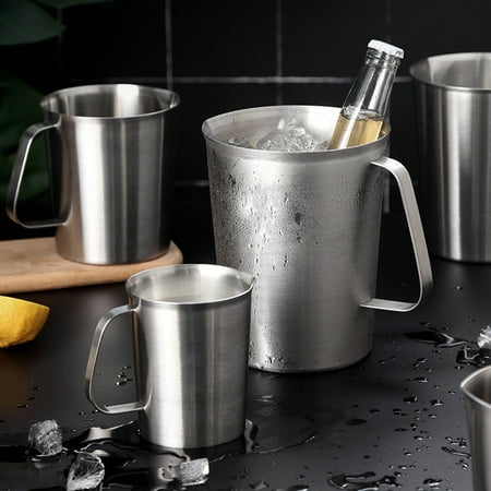 Beechoice Measuring Cup Stainless Steel Measuring Cup Milk Frothing Pitcher Steaming Pitcher Milk Frothing Cup with Marking with Handle for Espresso Machines Latte Art
Beechoice Measuring Cup Stainless Steel Measuring Cup Milk Frothing Pitcher Steaming Pitcher Milk Frothing Cup with Marking with Handle for Espresso Machines Latte Art