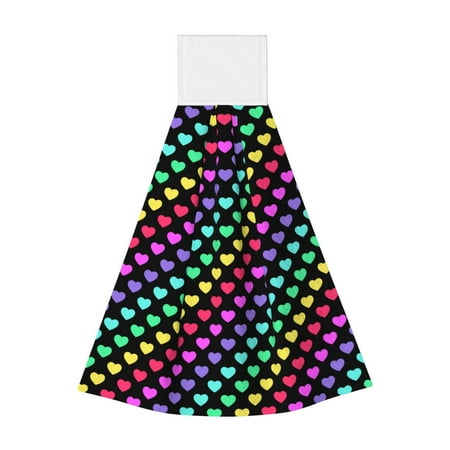 Zeuib Rainbow Hearts Print Coral Velvet Hand Wipes Hanging Hand Towels Set with Hook & Loop Absorbent Towel for Bathroom Home
Zeuib Rainbow Hearts Print Coral Velvet Hand Wipes Hanging Hand Towels Set with Hook & Loop Absorbent Towel for Bathroom Home