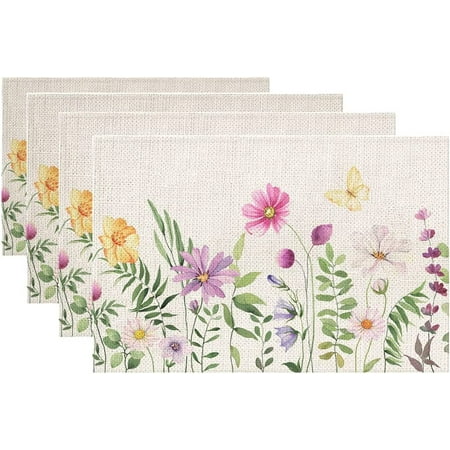 SPXUBZ Placemats Summer Floral Butterfly 18x12 Inch Placemats for Family Table Holiday Decor Placemat Set of 4
SPXUBZ Placemats Summer Floral Butterfly 18x12 Inch Placemats for Family Table Holiday Decor Placemat Set of 4