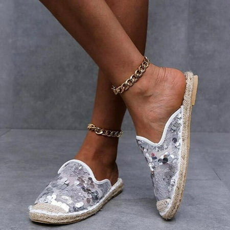 Zunfeo Womens Flat Shoes- Non-Slip Fashion Casual Outdoor Beach Slippers Linen Shoes Closed-Toe Sandals Couple Slippers Silver 9
Zunfeo Womens Flat Shoes- Non-Slip Fashion Casual Outdoor Beach Slippers Linen Shoes Closed-Toe Sandals Couple Slippers Silver 9