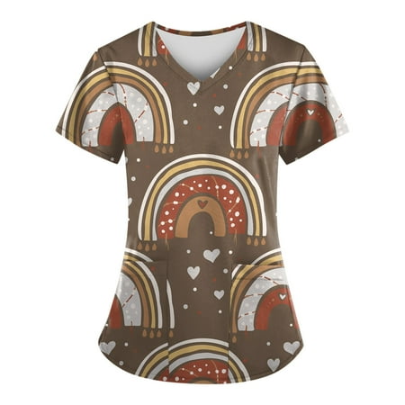 Sksloeg Women Scrub Cute Cartoon Print Short Sleeve V-Neck Plus Size Shirts Tee Tops with Pockets Brown XXXL
Sksloeg Women Scrub Cute Cartoon Print Short Sleeve V-Neck Plus Size Shirts Tee Tops with Pockets Brown XXXL