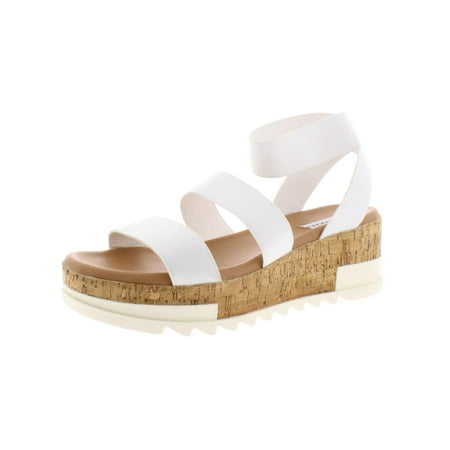 Steve Madden Womens Bandi Ankle Strap Cork Wedge Sandals