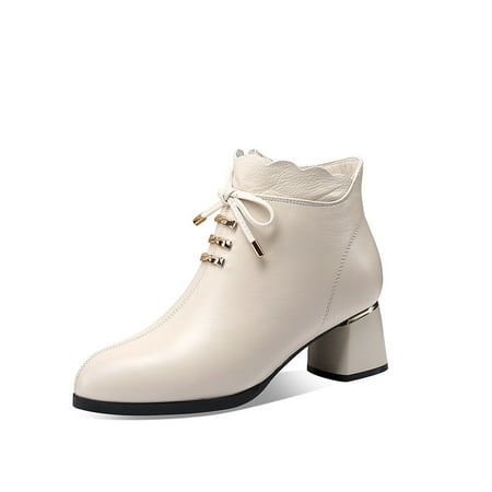 Women‘s Block Heel Ankle Boots Lace Up & Side Zipper Short Boots Fashion Square Heel Shoes
Women‘s Block Heel Ankle Boots Lace Up & Side Zipper Short Boots Fashion Square Heel Shoes