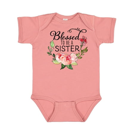Inktastic Blessed to Be a Sister with Pink Flowers Gift Baby Boy or Baby Girl Bodysuit 
Inktastic Blessed to Be a Sister with Pink Flowers Gift Baby Boy or Baby Girl Bodysuit