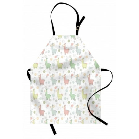 Llama Apron Colorful Collection of Llamas with Doodle Style Circles and Heart Shapes Cartoon Unisex Kitchen Bib Apron with Adjustable Neck for Cooking Baking Gardening Multicolor by Ambesonne
Llama Apron Colorful Collection of Llamas with Doodle Style Circles and Heart Shapes Cartoon Unisex Kitchen Bib Apron with Adjustable Neck for Cooking Baking Gardening Multicolor by Ambesonne