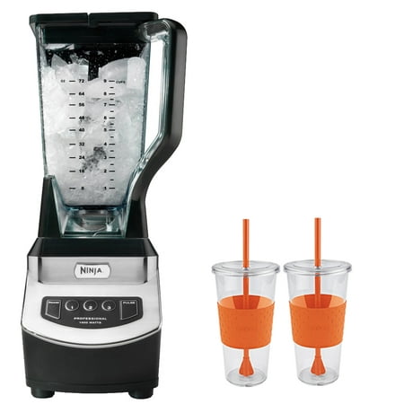 Ninja BL610 Professional Table Top 1000 Watts Blender With 2 x Copco Eco First Tumbler 24 Ounce Togo Cup Mug - Orange