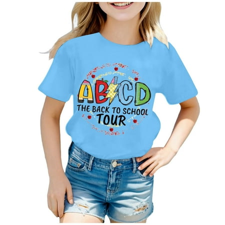 Kids Clothes Girls Tops Light Blue-B Kids Back To School Graphic Short Sleeve Round Neck Tee Bright & Comfortable For Boys & Girls Back To School Clothes 150
Kids Clothes Girls Tops Light Blue-B Kids Back To School Graphic Short Sleeve Round Neck Tee Bright & Comfortable For Boys & Girls Back To School Clothes 150