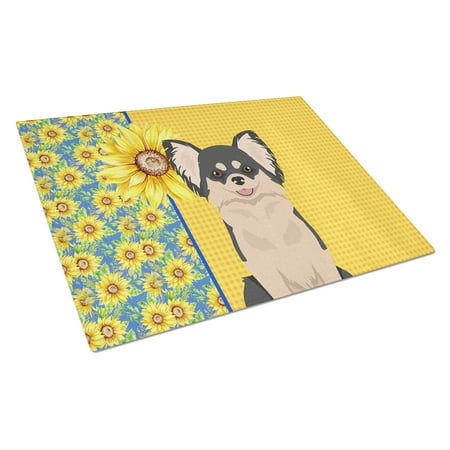 Summer Sunflowers Longhaired Black and White Chihuahua Glass Cutting Board Large 12 in x 15 in
Summer Sunflowers Longhaired Black and White Chihuahua Glass Cutting Board Large 12 in x 15 in