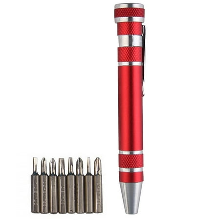 8 in 1 Screwdriver Set Mini Repair Pen Tool Alloy Precision Gadget for Home Improvement Computer Eyeglasses Red
8 in 1 Screwdriver Set Mini Repair Pen Tool Alloy Precision Gadget for Home Improvement Computer Eyeglasses Red